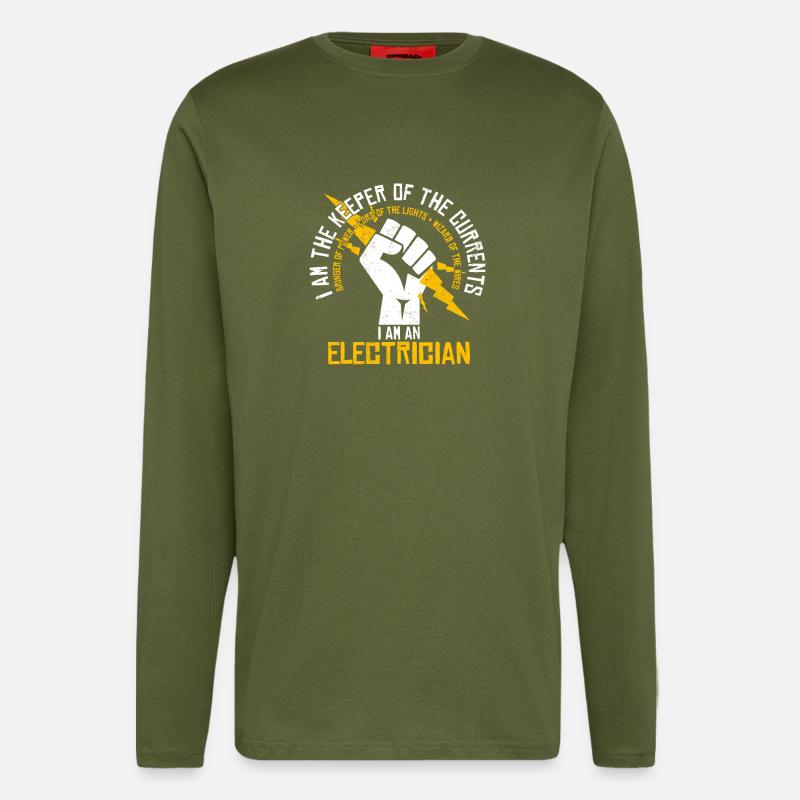 Elektriker - Langarmshirt - made by SPREAD  - MOSS GREEN