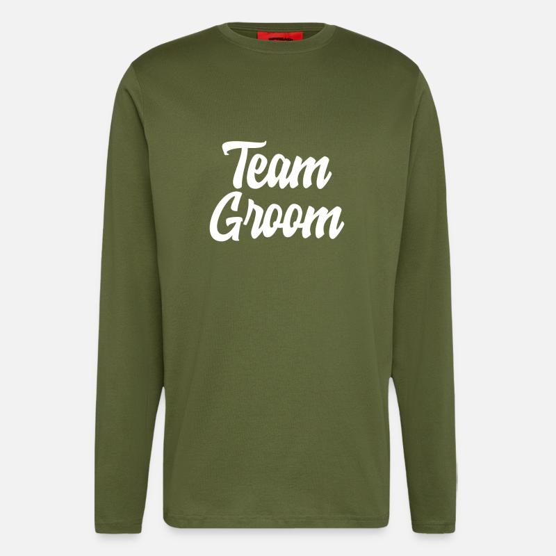 Team Bräutigam schönes cooles Geschenk - Langarmshirt - made by SPREAD  - MOSS GREEN