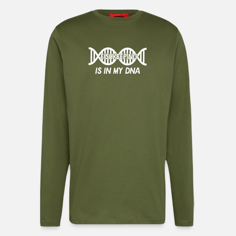 Fish - fish holder - aquarist - DNA - Longsleeve - made by SPREAD - MOSS GREEN