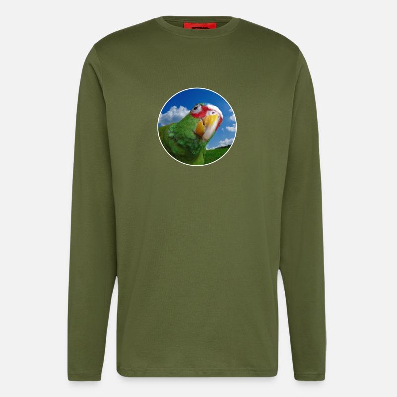 White-fronted Amazon - Longsleeve - made by SPREAD  - MOSS GREEN