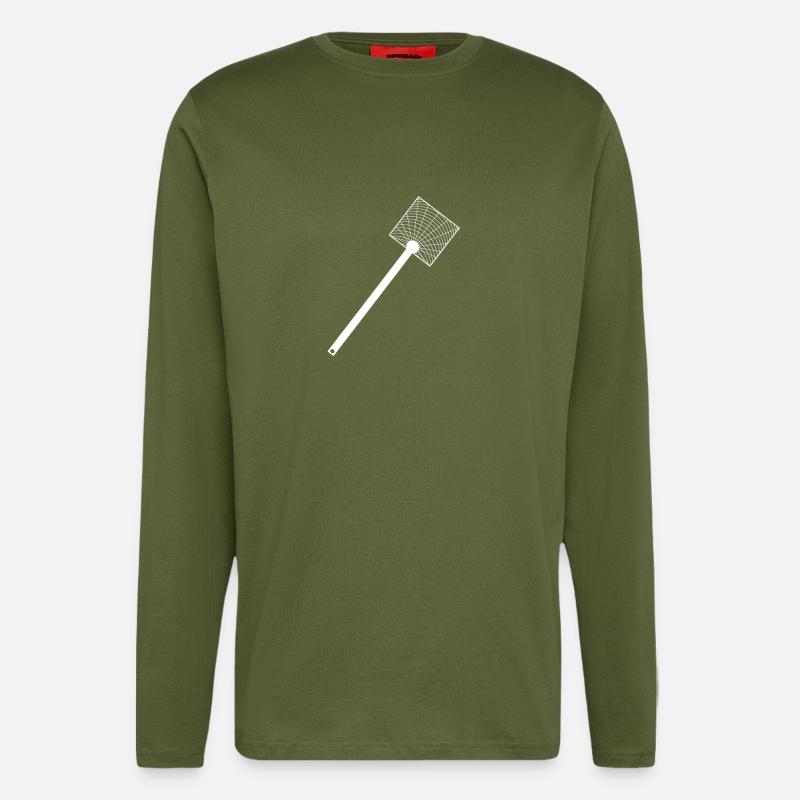 Fly swatter white - Longsleeve - made by SPREAD  - MOSS GREEN