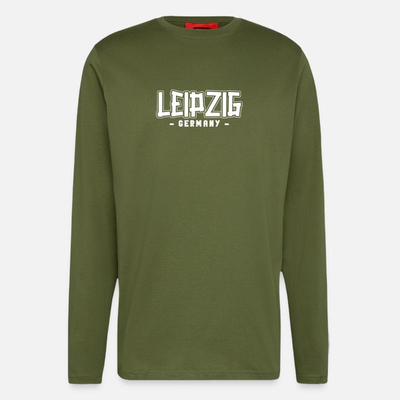 Leipzigerin Leipziger Leipzig - Manches longues bio décontracté fabriqué en UE - MOSS GREEN