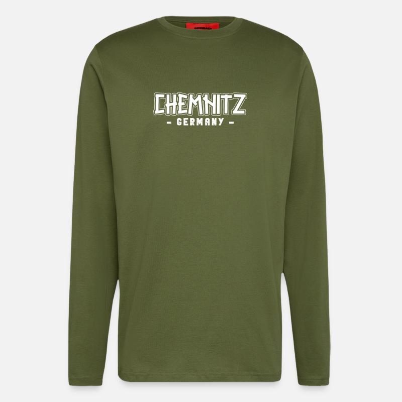 Chemnitzerin Chemnitzer Chemnitz - Manches longues bio décontracté fabriqué en UE - MOSS GREEN