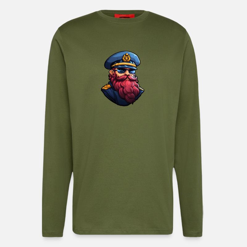 Matrose mit Bart - Langarmshirt - made by SPREAD  - MOSS GREEN