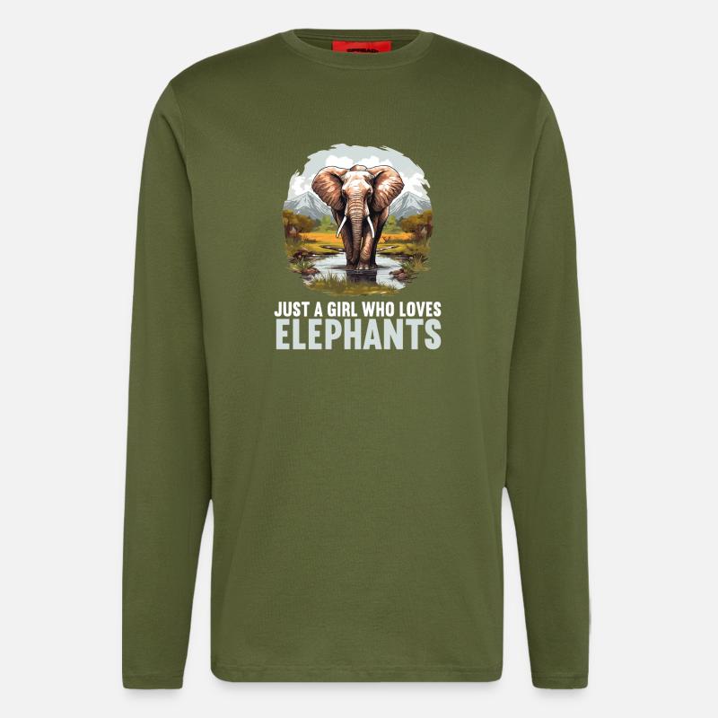 Elefanten Elefant - Langarmshirt - made by SPREAD  - MOSS GREEN