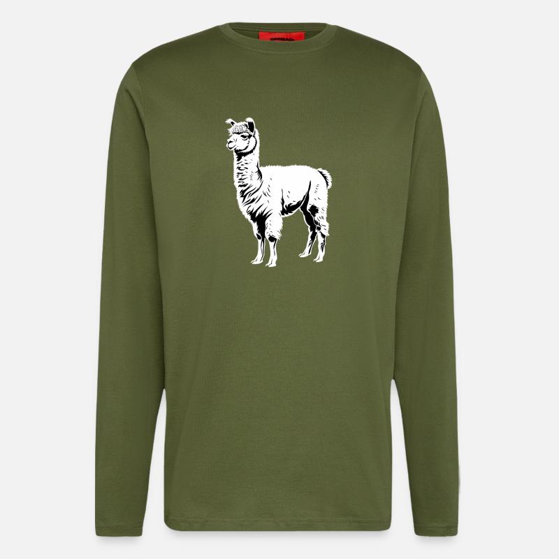 Alpaca Alpacas Alpaca - Longsleeve - made by SPREAD - MOSS GREEN