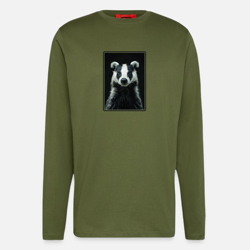 Badger Dachse Dachs - Langarmshirt - made by SPREAD  - MOSS GREEN