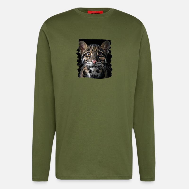 Clouded Leopard Nebelparder - Langarmshirt - made by SPREAD  - MOSS GREEN
