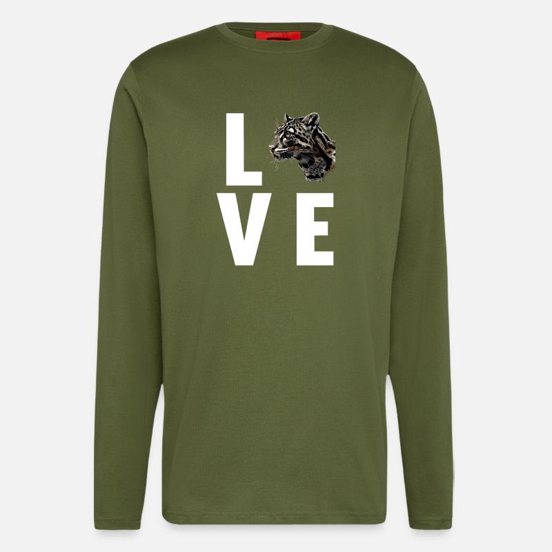 Clouded Leopard Nebelparder - Longsleeve - made by SPREAD  - MOSS GREEN
