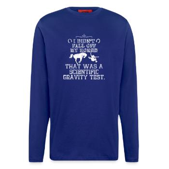 Horse rider dropping gravity science - Longsleeve - made by SPREAD  - Iconic Blue - Front