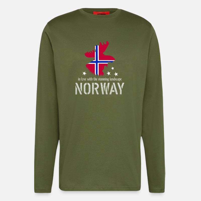 Norwegen Elche - Langarmshirt - made by SPREAD  - MOSS GREEN