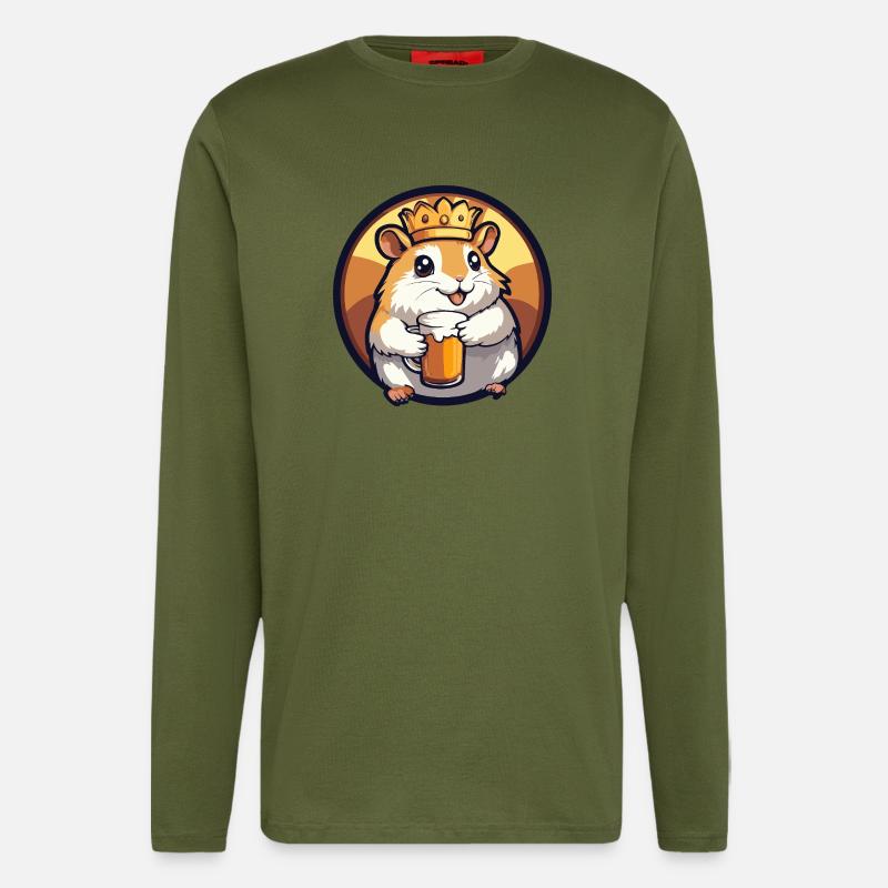 Hamster Bier - Langarmshirt - made by SPREAD  - MOSS GREEN