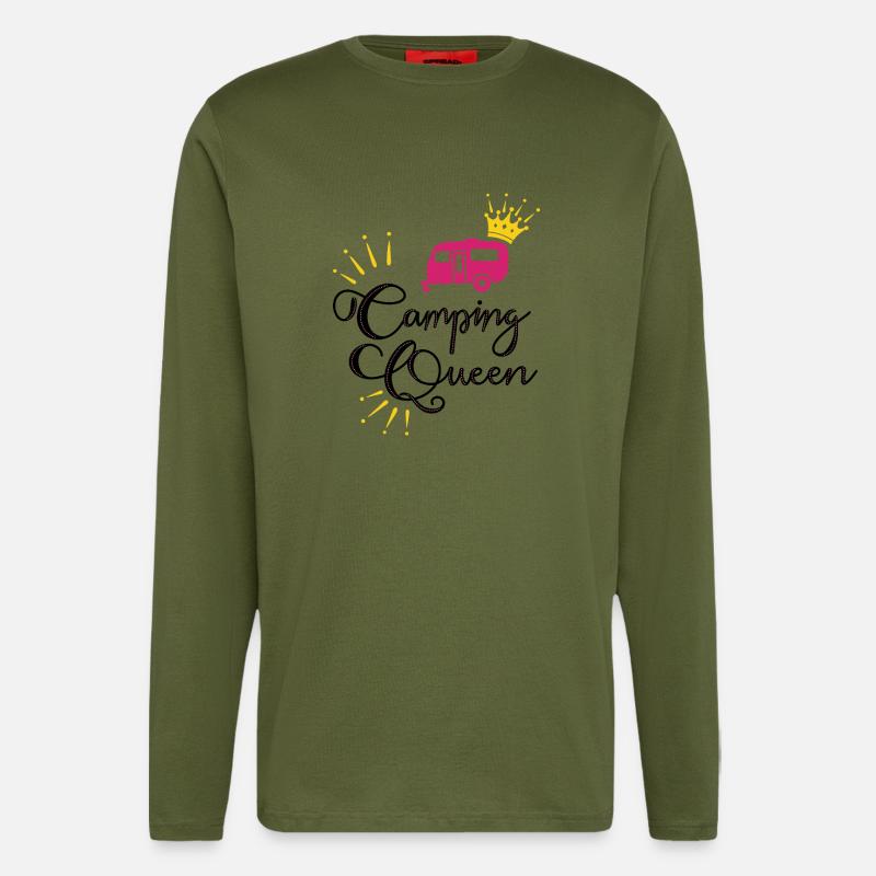 Camping Queen Wohnwagen - Langarmshirt - made by SPREAD  - MOSS GREEN