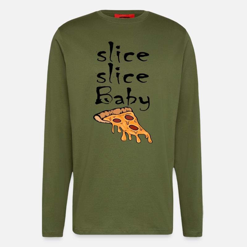 Slice Slice Baby Pizza Slice - Longsleeve - made by SPREAD  - MOSS GREEN