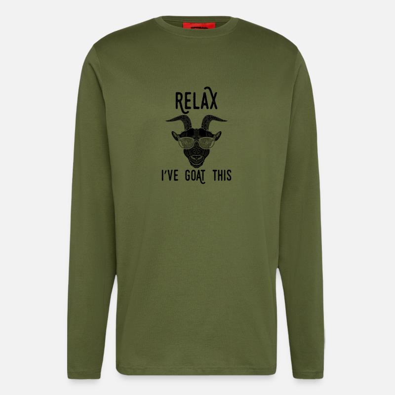 Pun Relax I've Goat This - Longsleeve - made by SPREAD  - MOSS GREEN