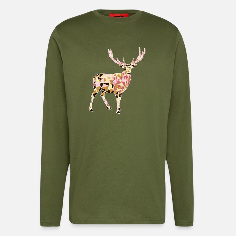 Hirsch - Langarmshirt - made by SPREAD  - MOSS GREEN