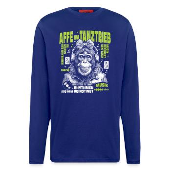 Rhythm Club Shirt: Wild Monkeys on the Dancefloor - Longsleeve - made by SPREAD  - Iconic Blue - Front