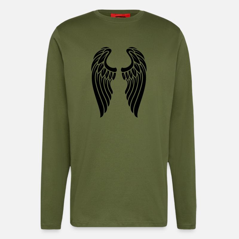 Engel Flügel Logo - Langarmshirt - made by SPREAD  - MOSS GREEN