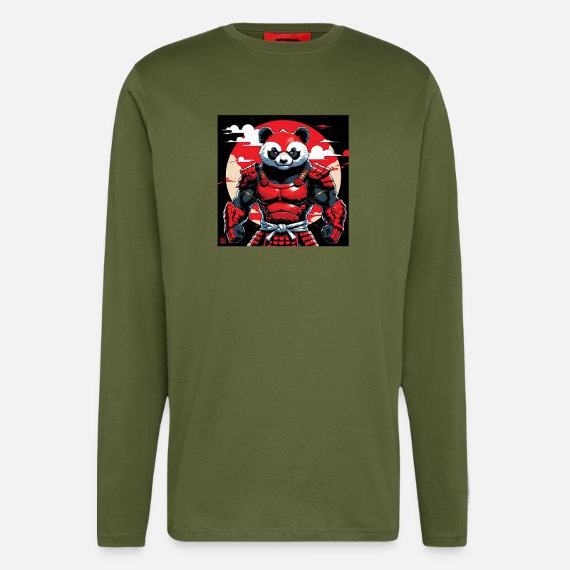 Roter Panda Zen-Geist - Langarmshirt - made by SPREAD  - MOSS GREEN