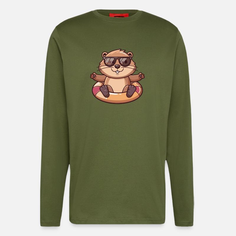 Beaver Comic Cool - Longsleeve - made by SPREAD  - MOSS GREEN