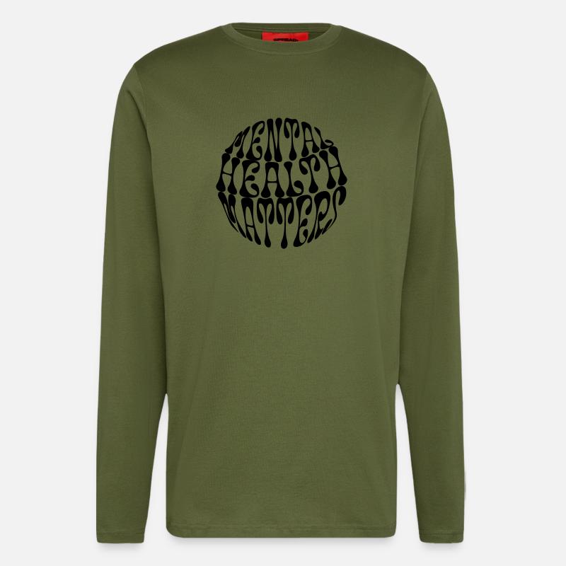 Awareness Mental health matters Statement - Langarmshirt - made by SPREAD  - MOSS GREEN