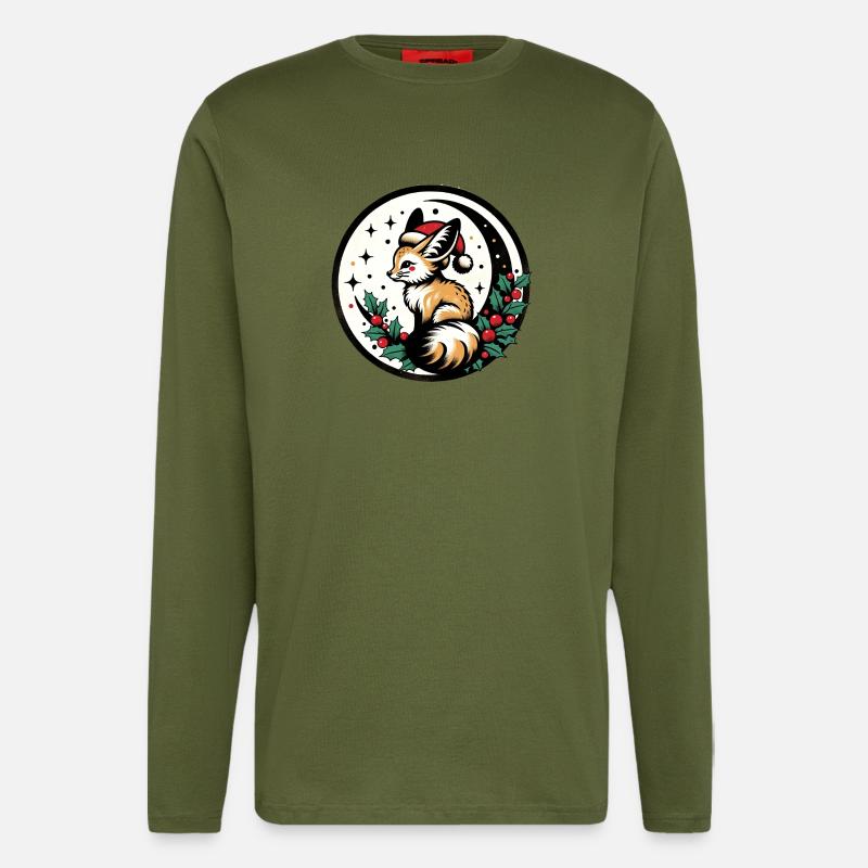 Yule Fox - Longsleeve - made by SPREAD  - MOSS GREEN