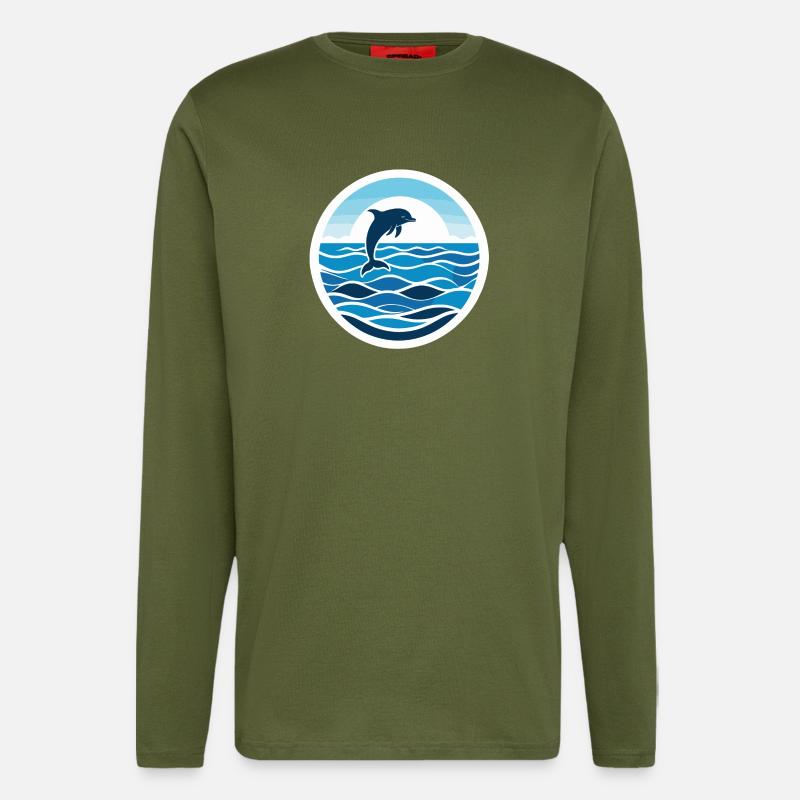 Ocean Dolphin Dance - Longsleeve - made by SPREAD  - MOSS GREEN