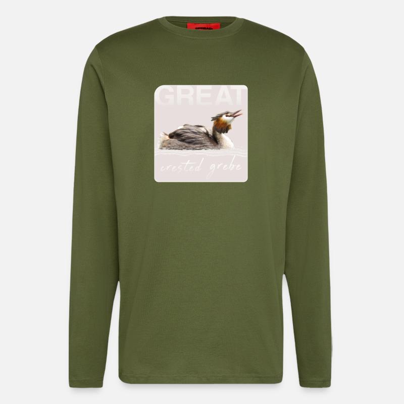 Great crested grebe - Longsleeve - made by SPREAD  - MOSS GREEN