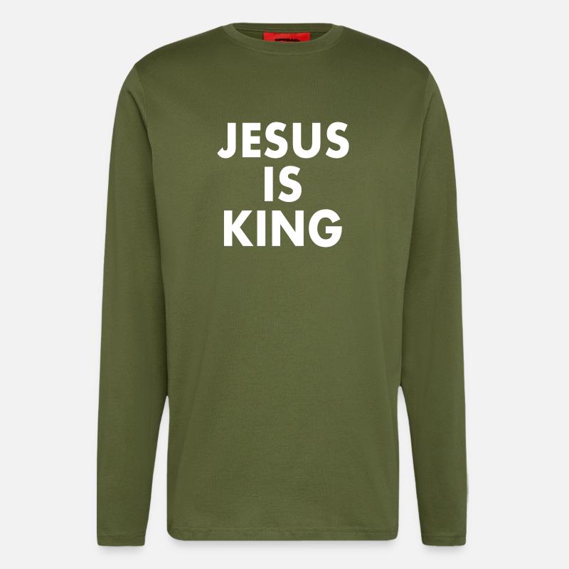 Jesus is king - Langarmshirt - made by SPREAD  - MOSS GREEN