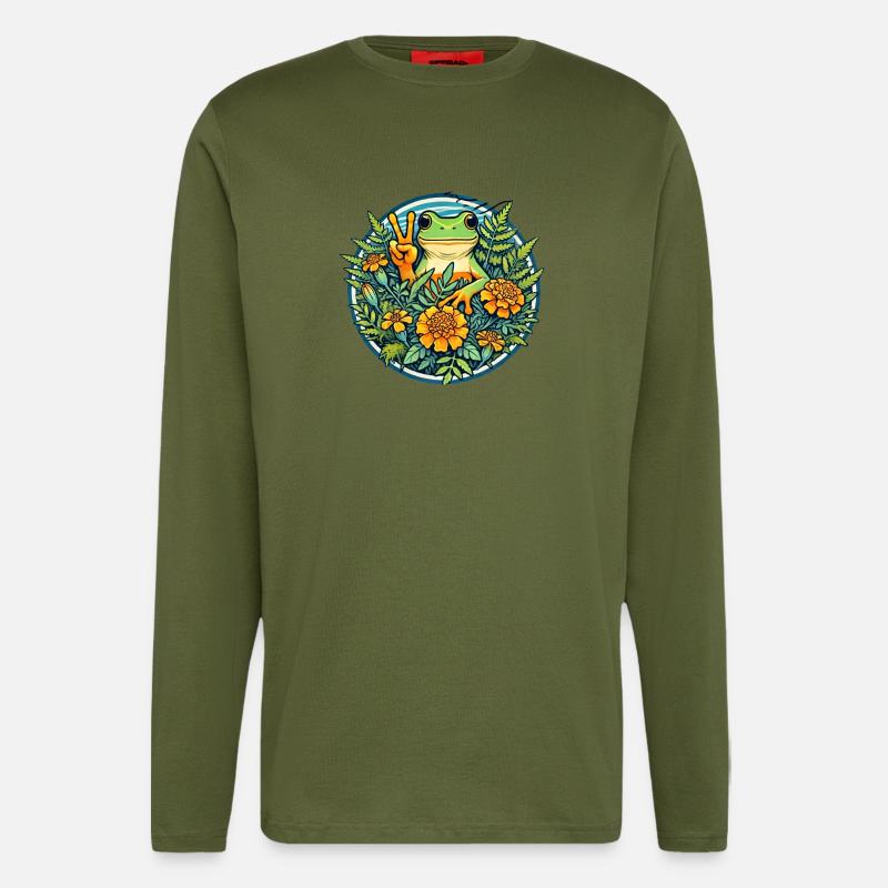Peace Frog - Longsleeve - made by SPREAD  - MOSS GREEN
