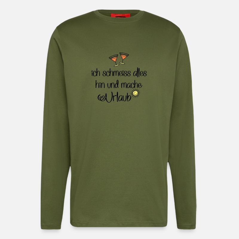 Urlaub machen und feiern - Langarmshirt - made by SPREAD  - MOSS GREEN