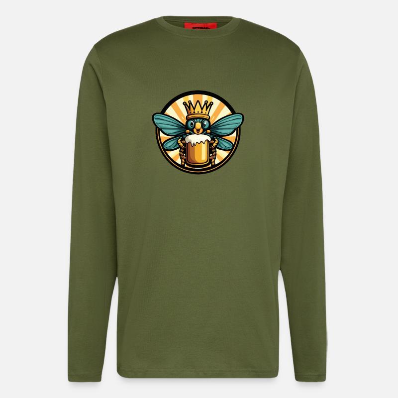 Libelle Bier - Langarmshirt - made by SPREAD  - MOSS GREEN