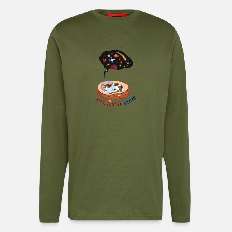 Träumende Katze - Langarmshirt - made by SPREAD  - MOSS GREEN