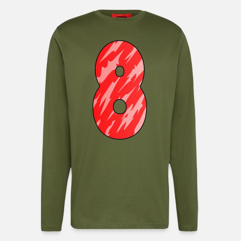 8 Red Pattern - Longsleeve - made by SPREAD  - MOSS GREEN