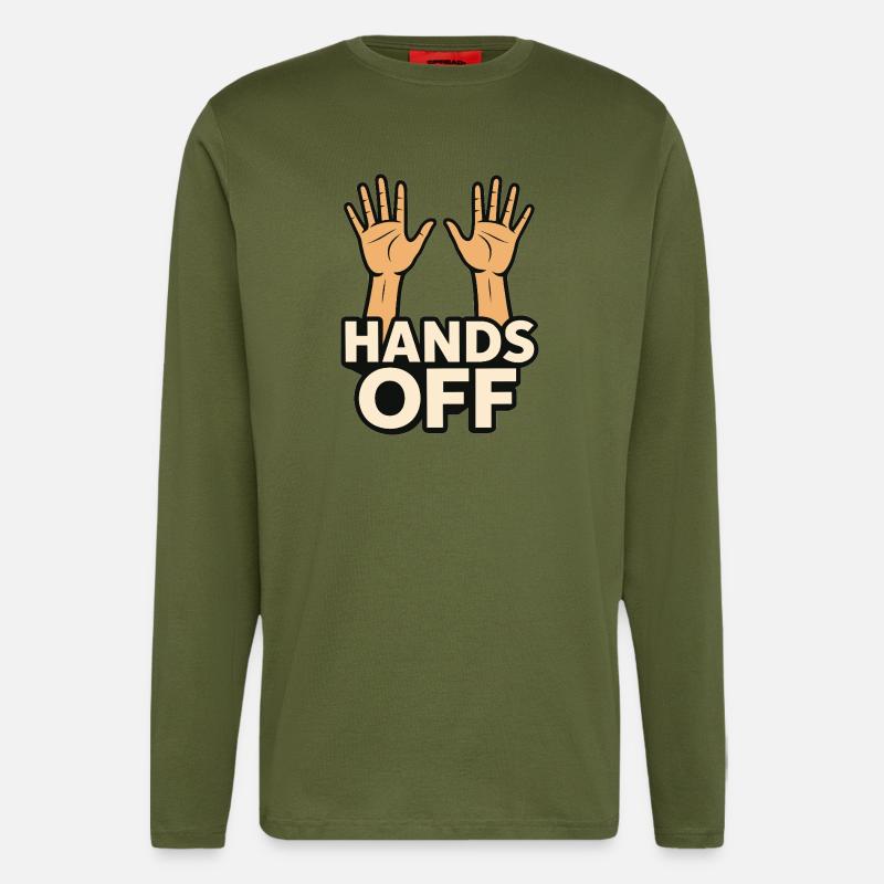Hands off - Langarmshirt - made by SPREAD  - MOSS GREEN