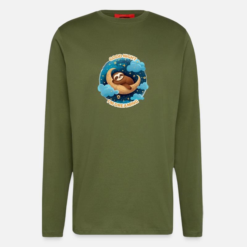 Moondream Sloth in Night Glow - Longsleeve - made by SPREAD - MOSS GREEN