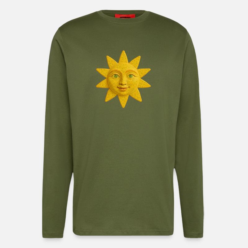 Gelbe Sonne - Langarmshirt - made by SPREAD  - MOSS GREEN