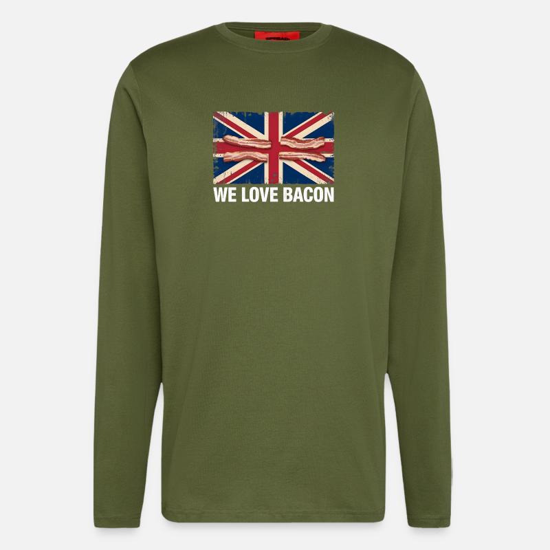 We Love Bacon UK Meme - Langarmshirt - made by SPREAD  - MOSS GREEN