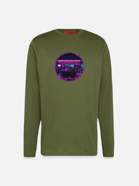 Neon Garage – RetroRift Night Edition - Longsleeve - made by SPREAD - MOSS GREEN
