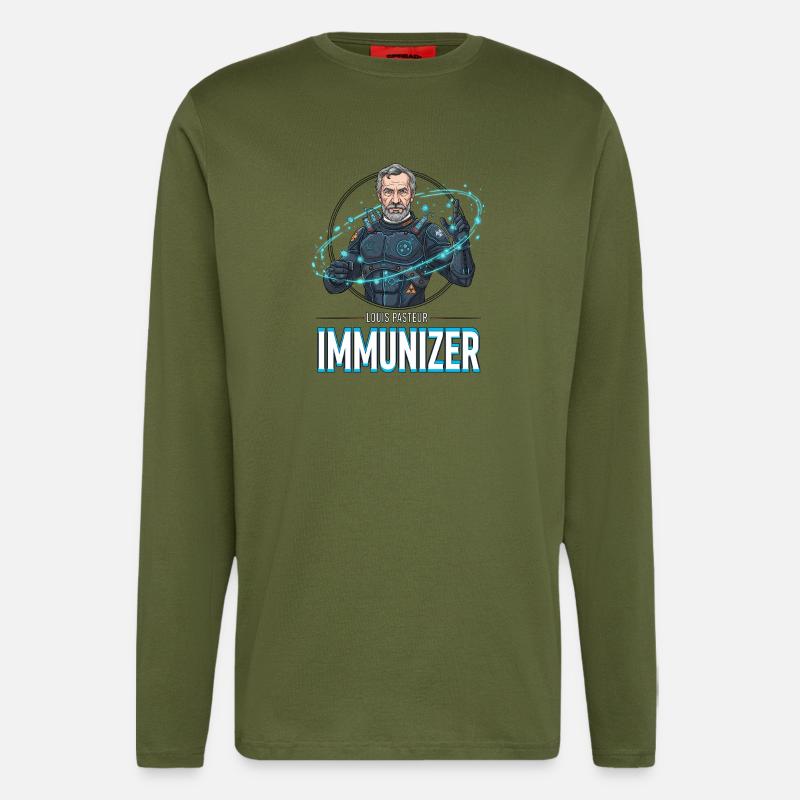 Pasteur Immunizer Armor - Manches longues bio décontracté fabriqué en UE - MOSS GREEN