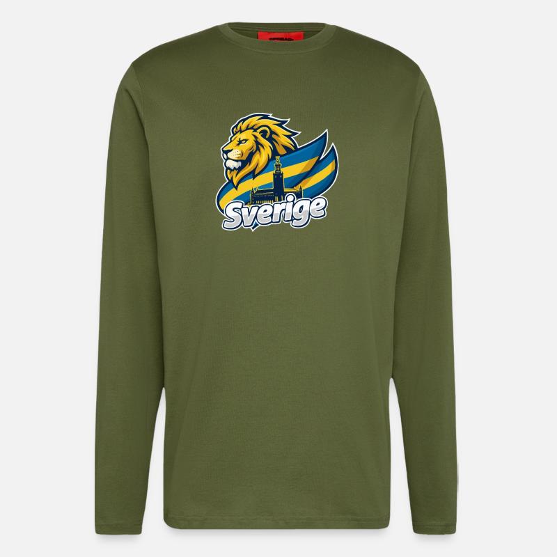 Swedish Lion flag - Longsleeve - made by SPREAD  - MOSS GREEN