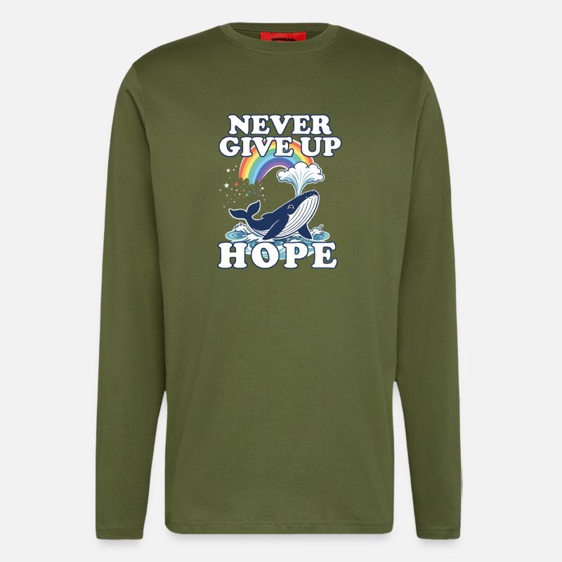 Never give up Hope - Longsleeve - made by SPREAD  - MOSS GREEN