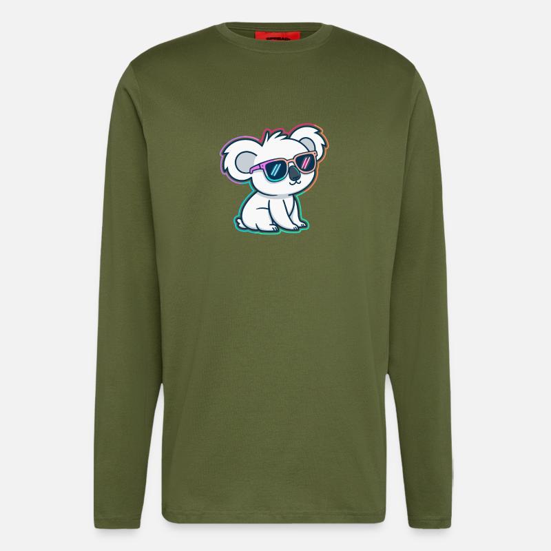 Koala-Neonbrillen - Langarmshirt - made by SPREAD - MOSS GREEN