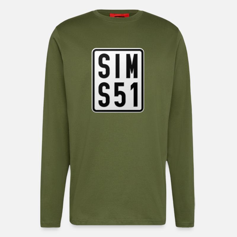 Simson S51 Moped License Plate - Longsleeve - made by SPREAD - MOSS GREEN