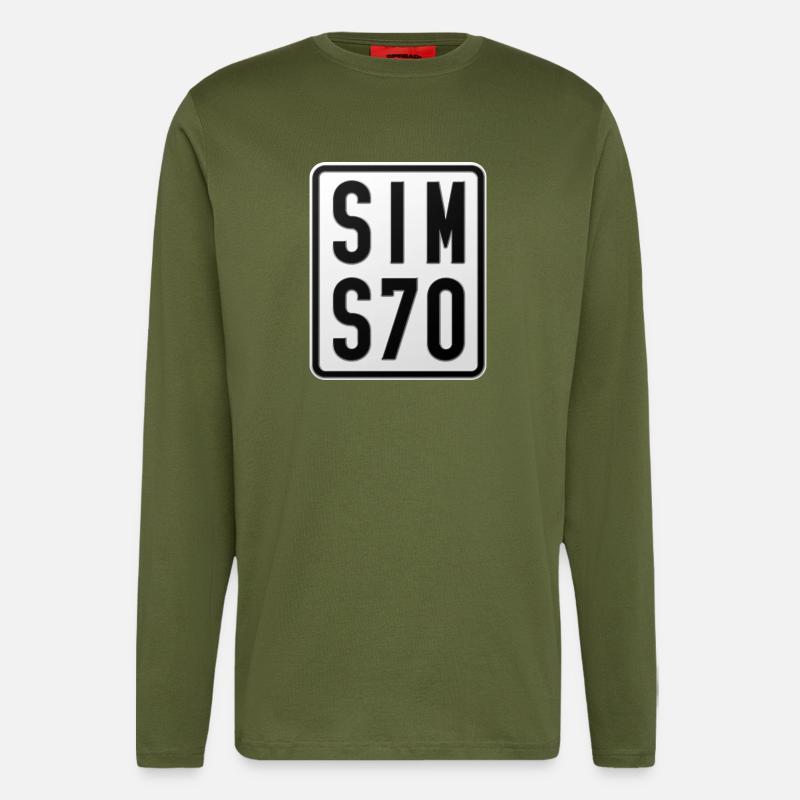 Simson S70 Moped License Plate - Longsleeve - made by SPREAD  - MOSS GREEN