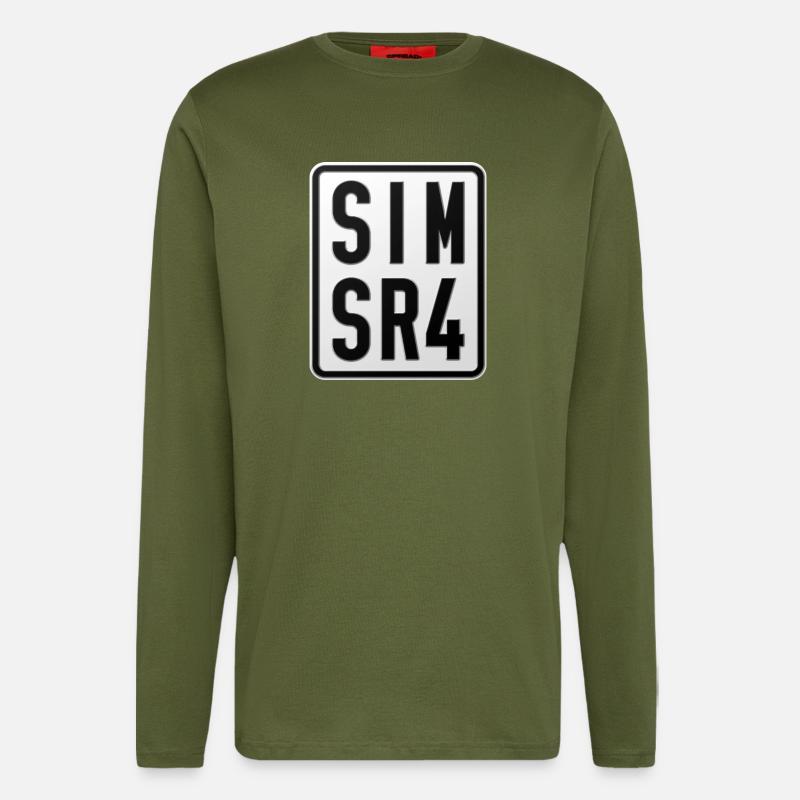 Simson SR4 Moped License Plate - Longsleeve - made by SPREAD - MOSS GREEN