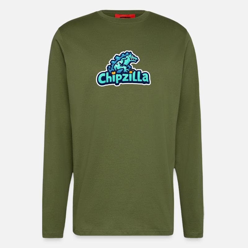 Chipzilla Dino Tee - Longsleeve - made by SPREAD  - MOSS GREEN