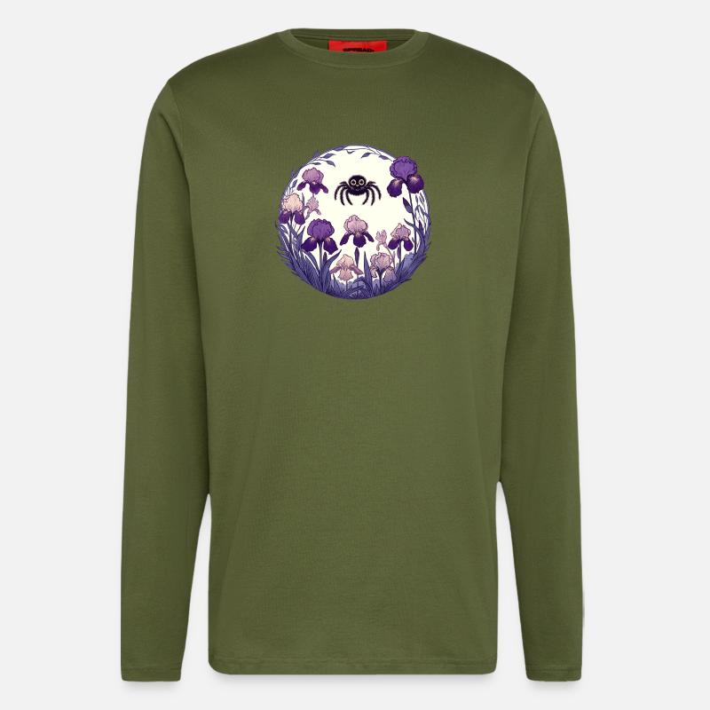Iris-Garten-Spinnenkreis - Langarmshirt - made by SPREAD  - MOSS GREEN