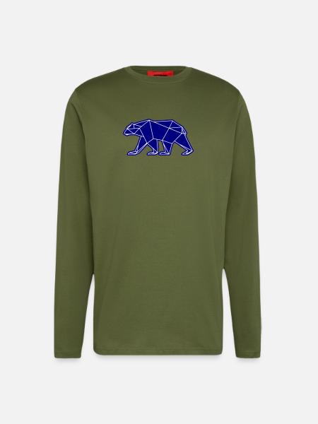 Polar Bear Polar Bear Polygon Icon - Longsleeve - made by SPREAD - MOSS GREEN