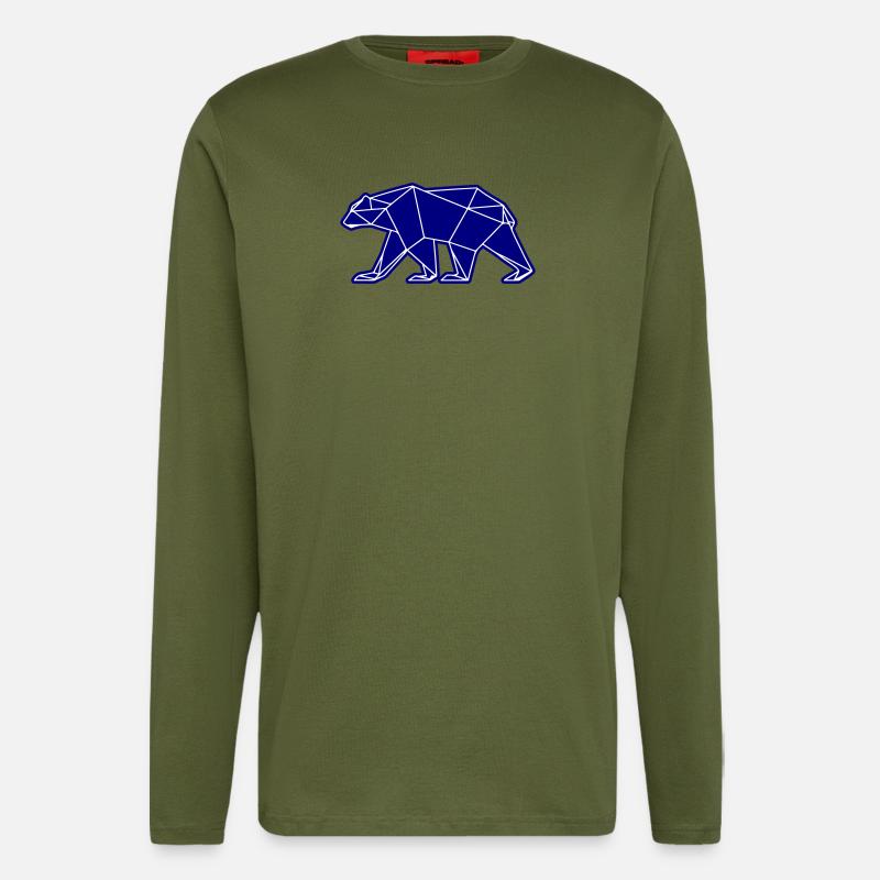 Eisbär Polar Bär Polygon Symbol - Langarmshirt - made by SPREAD  - MOSS GREEN